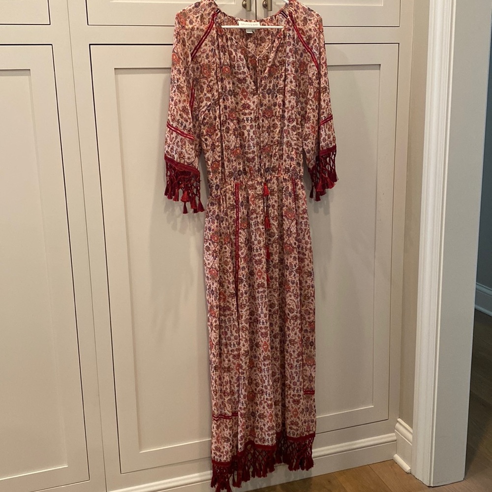 Sachin + Babi Red and White Floral Maxi Dress